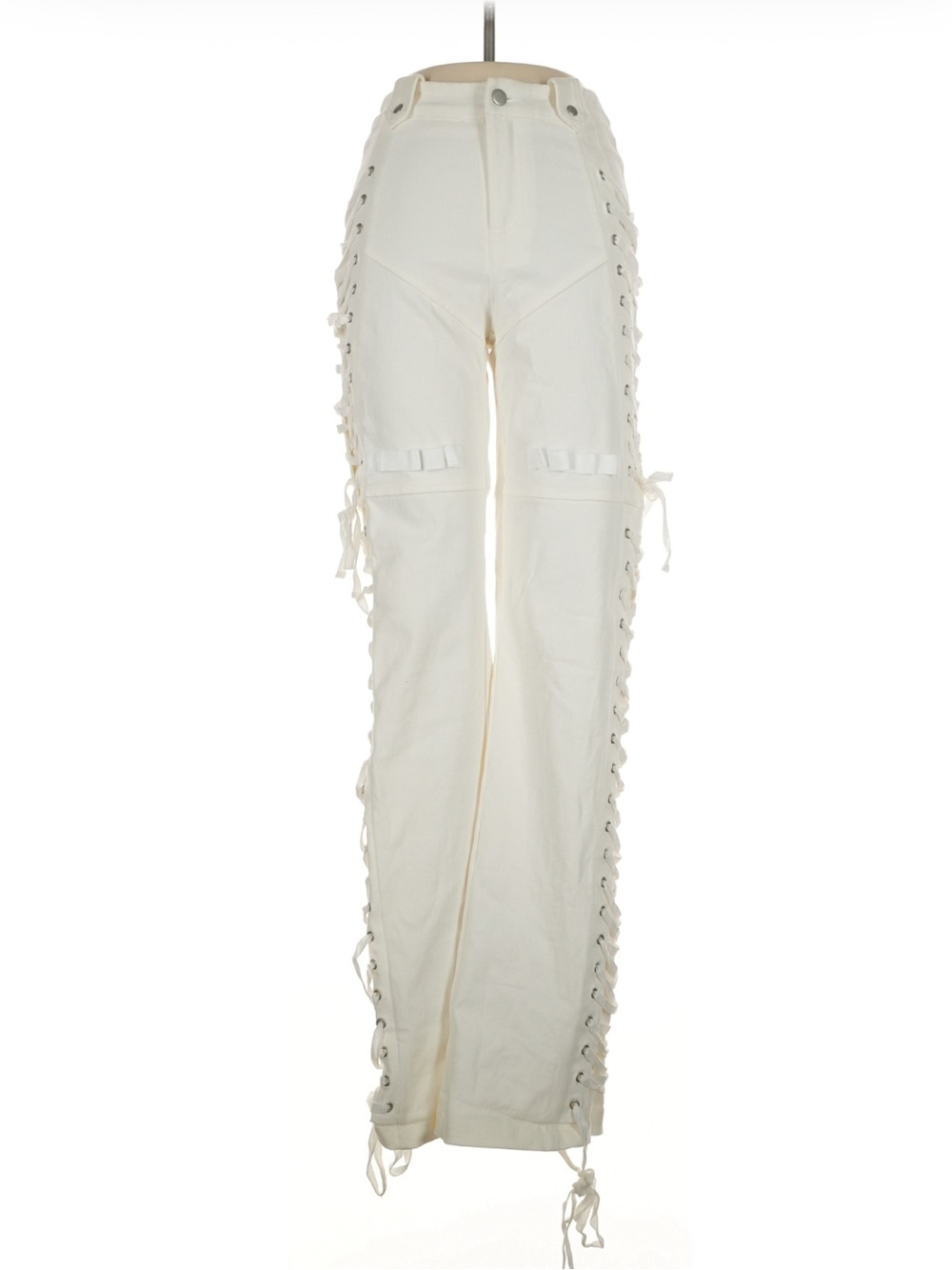 I.AM.GIA White Lace-Up Flare Jeans